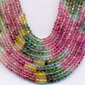 Rondelle facettée en tourmaline St de 15 pouces (38 cm) - Longueur : 38 cm