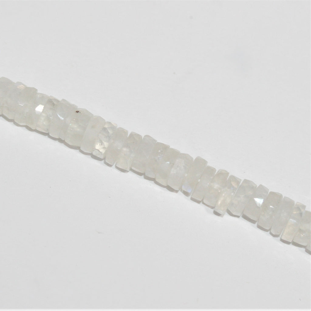 16" Cuentas de disco facetadas de piedra lunar 6x2 mm.- Hilo 40cm.