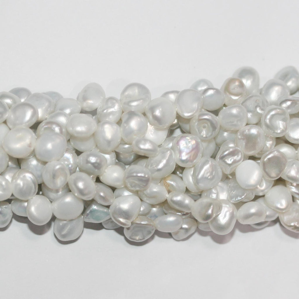 Perla barroca de agua dulce de 40 cm, 7-7,5 mm (aprox.), tira de 40 cm. Precios al por mayor.