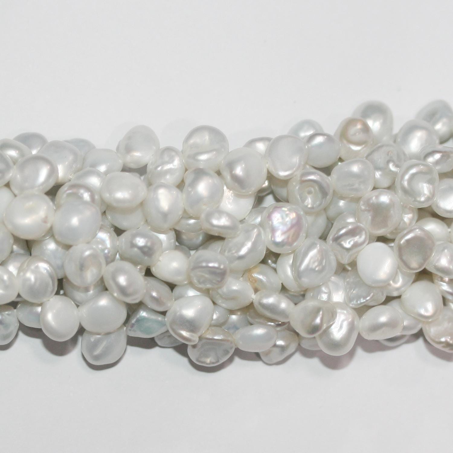 Perles baroques d'eau douce St 16" (environ 7-7,5 mm) - Collier de 40 cm - Perles naturelles à prix de gros