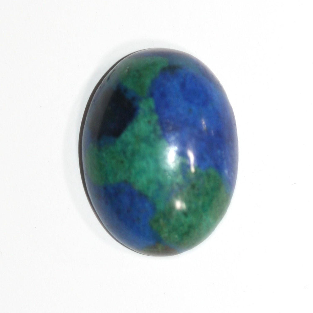6 cabochons ovales lisses en azurite 20x15 mm. (6 pièces).