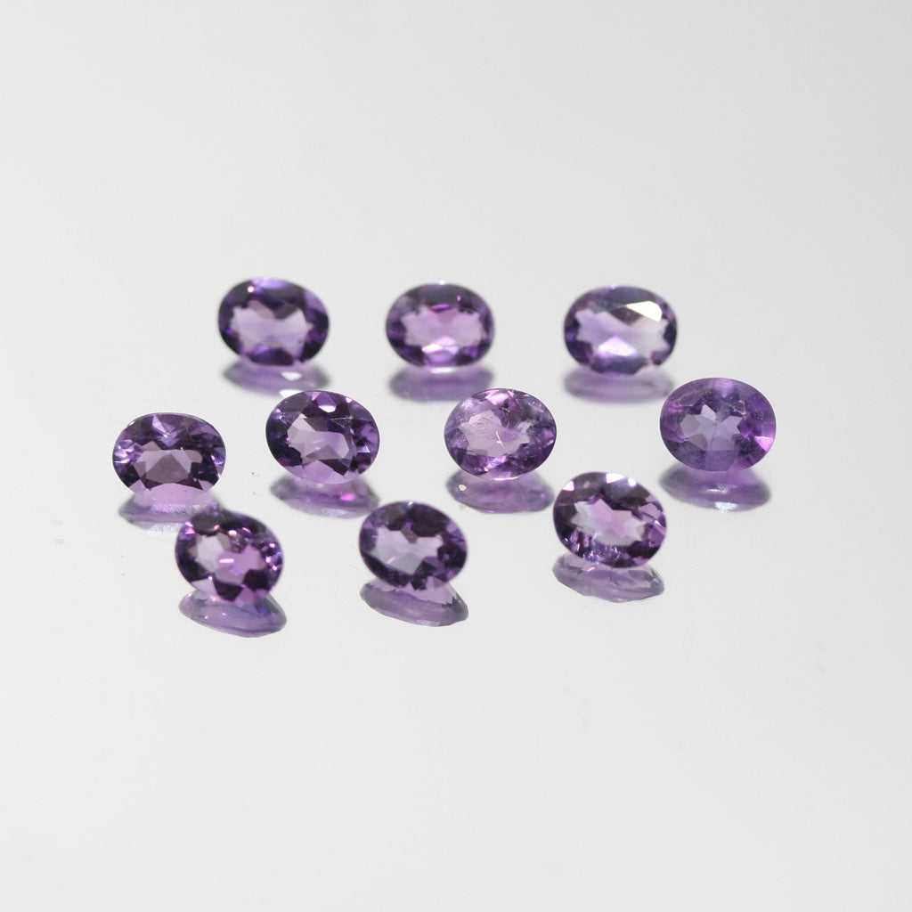 10Pcs Lot Amethyst Faceted Oval 5x4 mm.- 10 Pieces - Item: 099LO