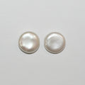1 Pair Half Drilled Fresh Water Pearl 13mm  Coin Shape  Top Luster Natural Pearl- Price is Per 1 Pair- Pearl Earring-