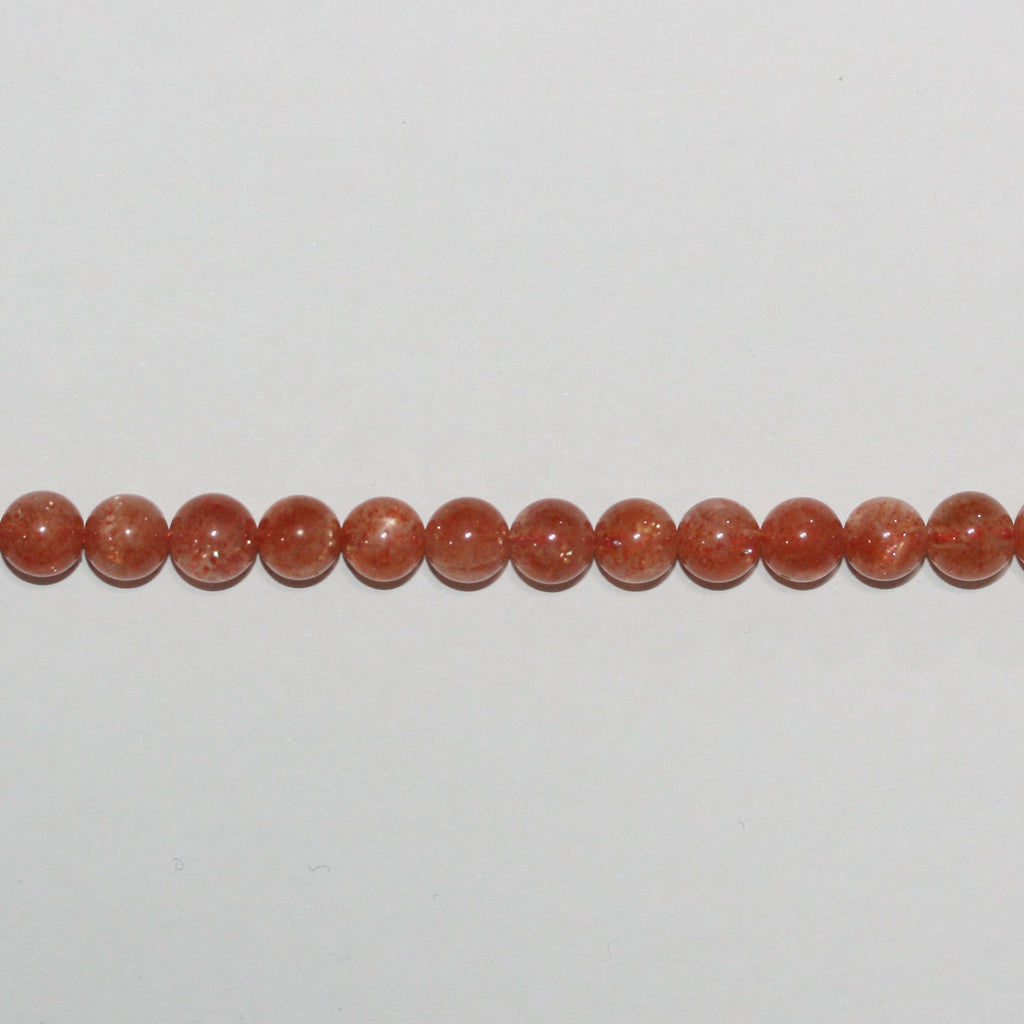 Cuentas redondas lisas de piedra solar de 16" (5-5,5 mm) - Hilo de 40 cm