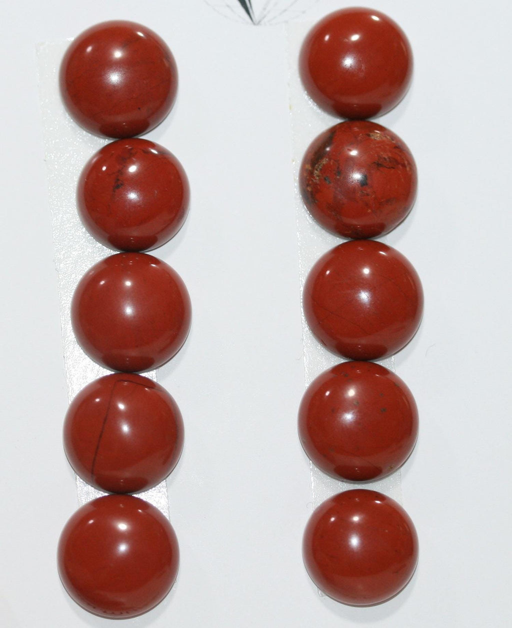 Smooth Round Red Jasper Cabochon  ( 10Pcs ) 12mm.