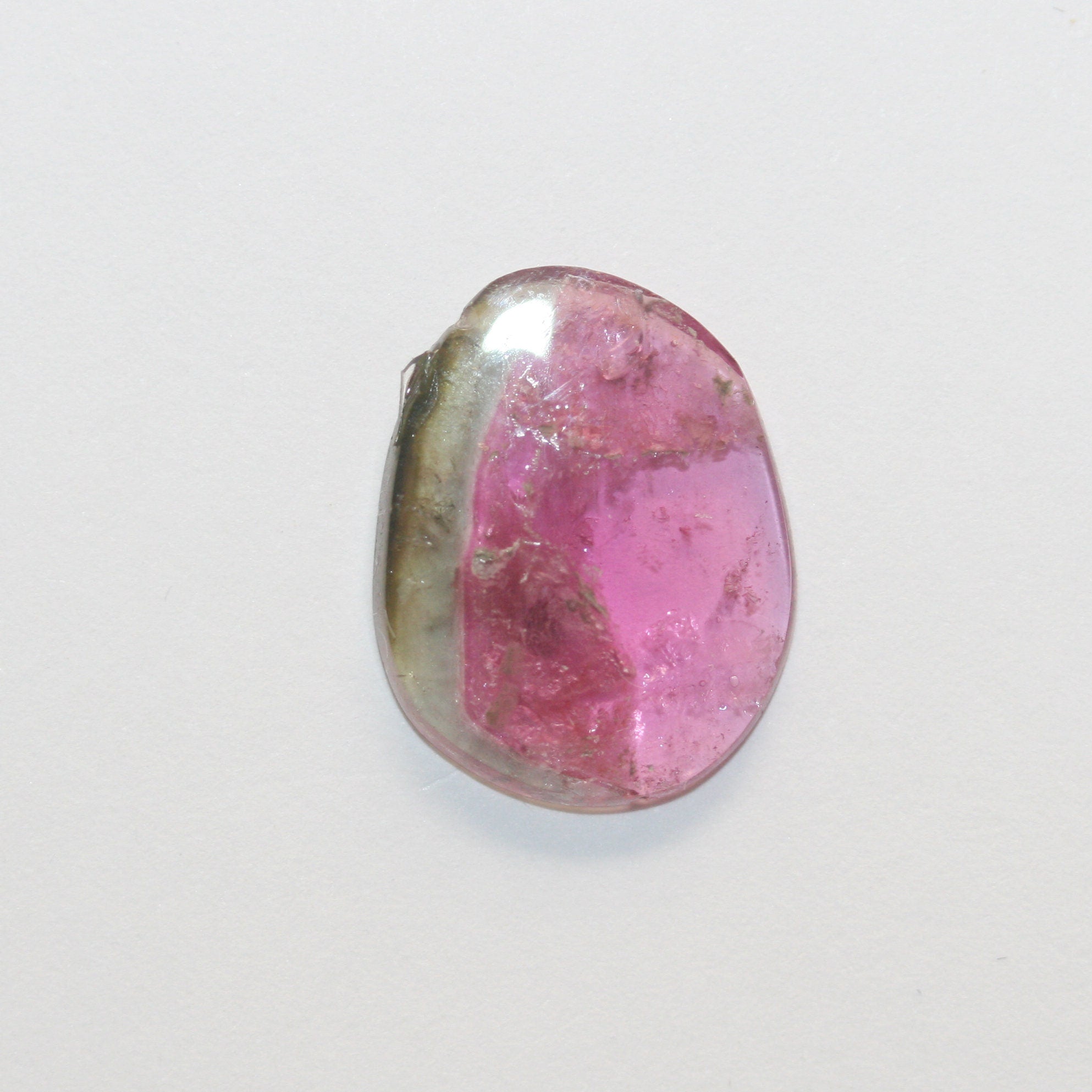 Watermelon Tourmaline Oval Flat Cabochon 15x11.8mm.(2.95ct.)