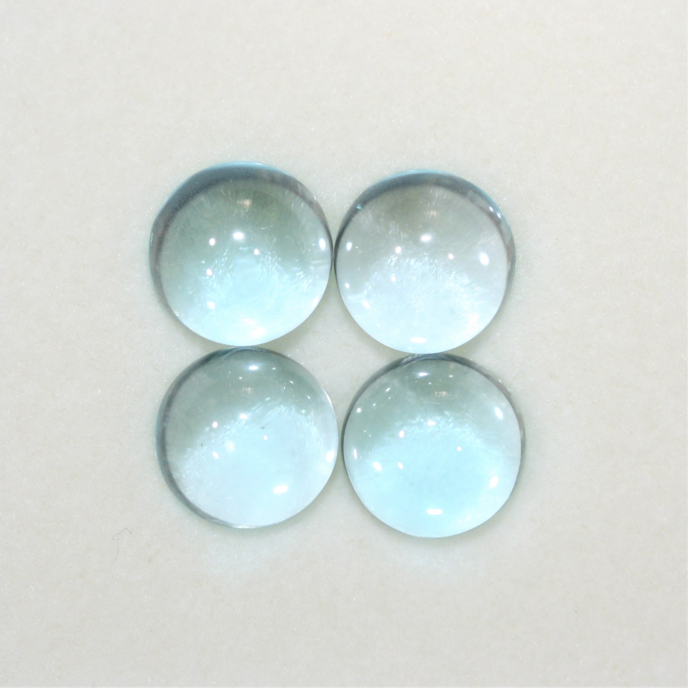 Sky Blue Topaz Smooth Round Cabochons Lot 8mm.- 4 Pieces