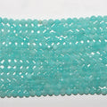 13" St Amazonite Faceted Round Beads 2.5-3mm.-Strand 32cm.
