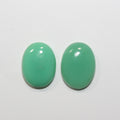 Pair of Chrysoprase Oval Cabochon 18x13.5mm Approx .(22.42ct.).