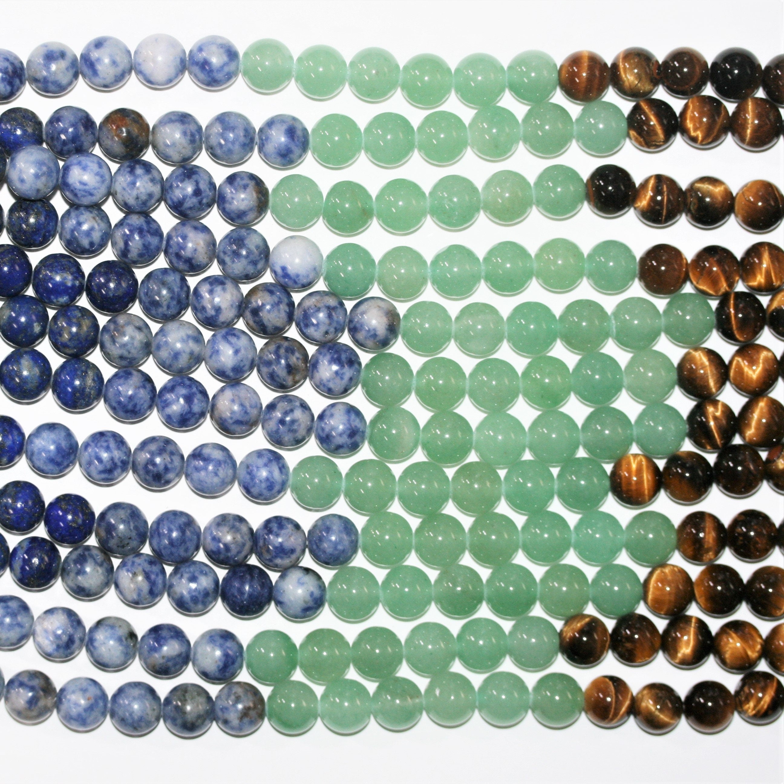 16" St Multi Stone Cuentas Redondas Lisas 10mm.- CHAKRAS - Tira 40cm.