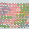 Perles rondes lisses en calchédoine multicolore de 15 pouces (6 mm) - Fil de 39 cm