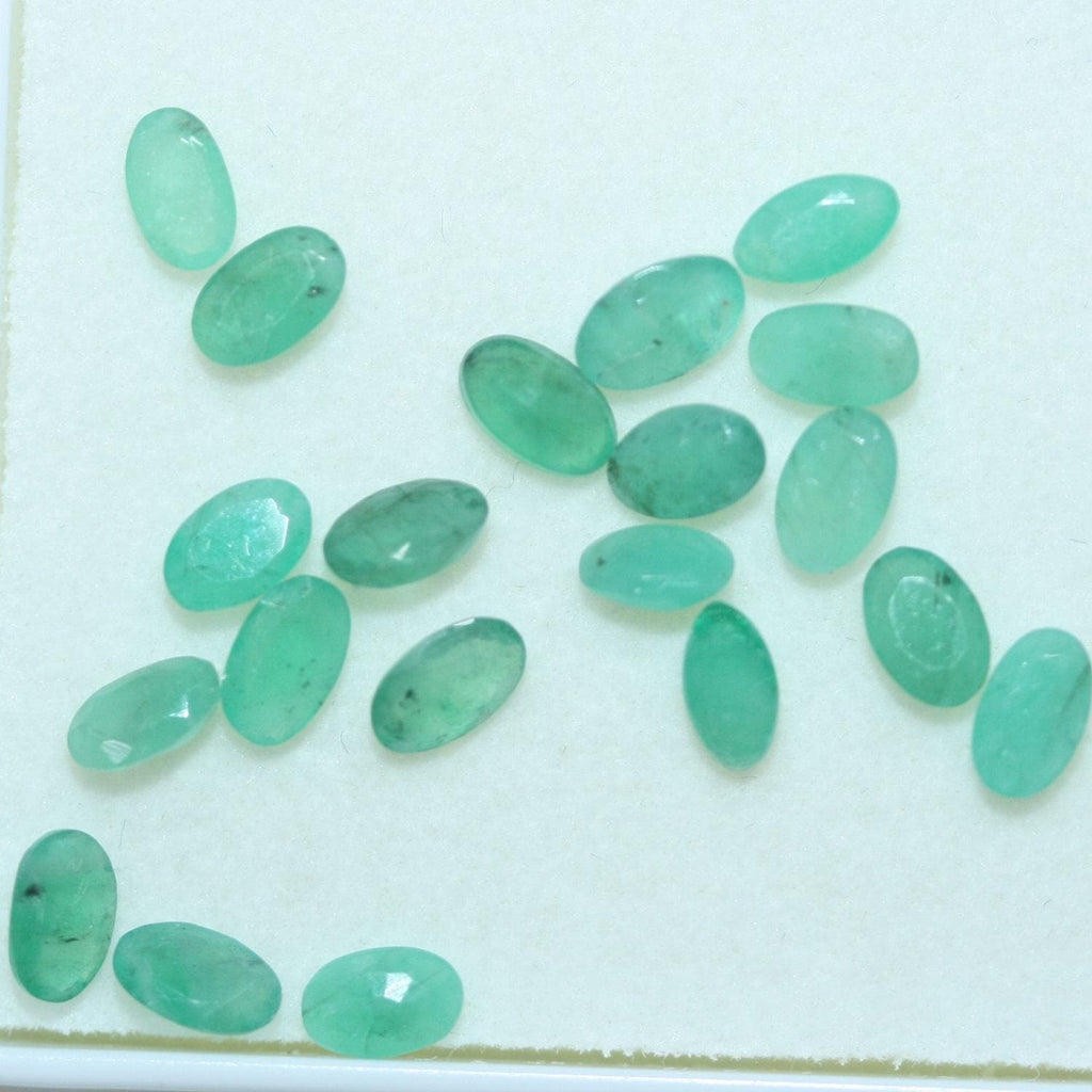 Lote de Esmeralda Facetada Ovalada 5x3mm.(20Pcs)