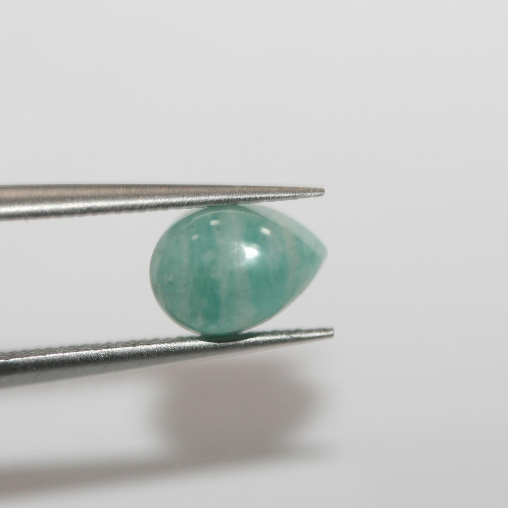 Lote de 4 cabujones de amazonita lisos de 8 x 6 mm. (4 piezas).