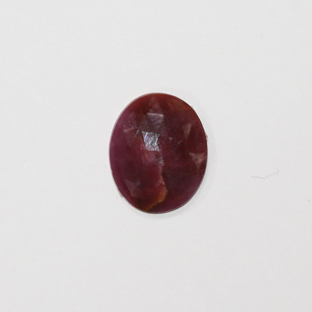 2 Pcs Faceted Oval Ruby Cabochon. 16x14 mm. (2 pcs.).- Ref: 1224CB