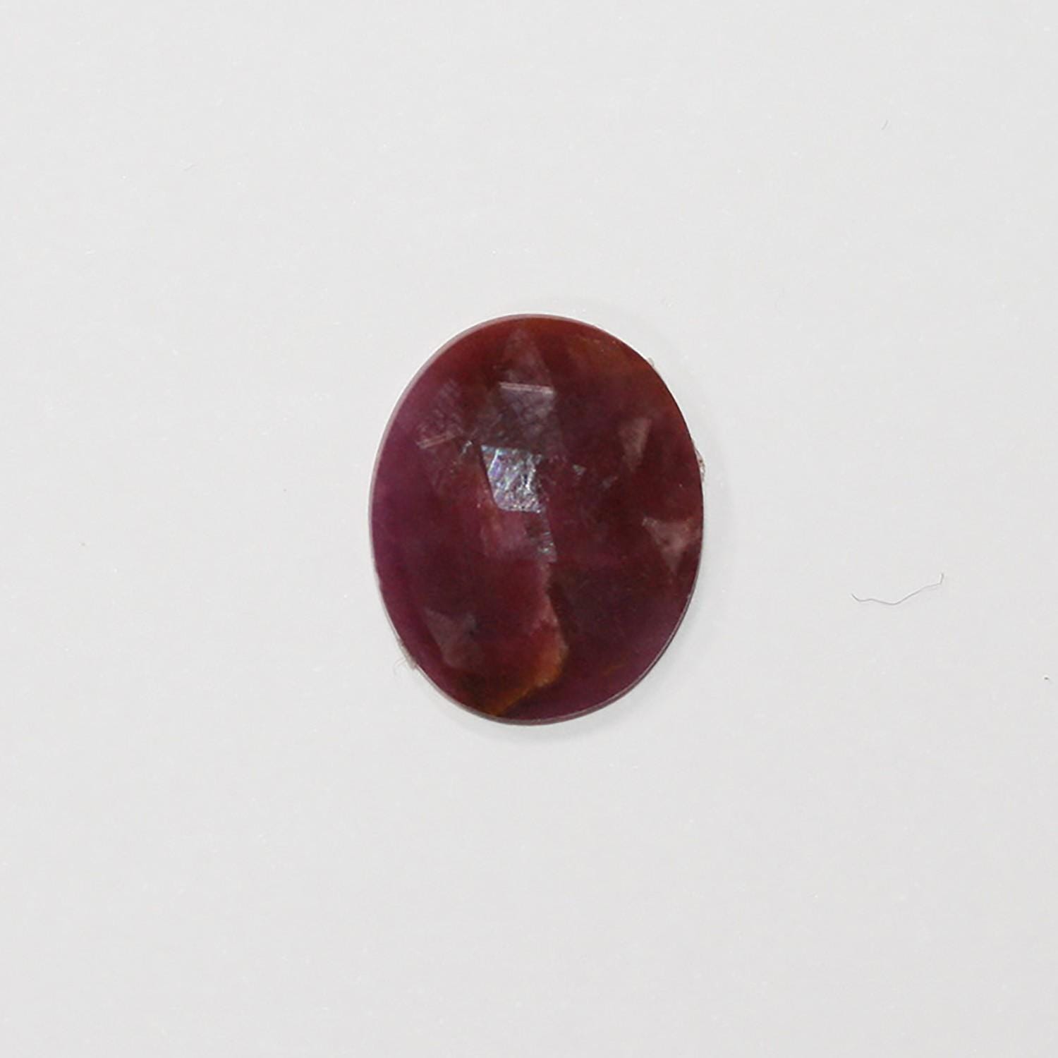 2 Pcs Faceted Oval Ruby Cabochon. 16x14 mm. (2 pcs.).- Ref: 1224CB
