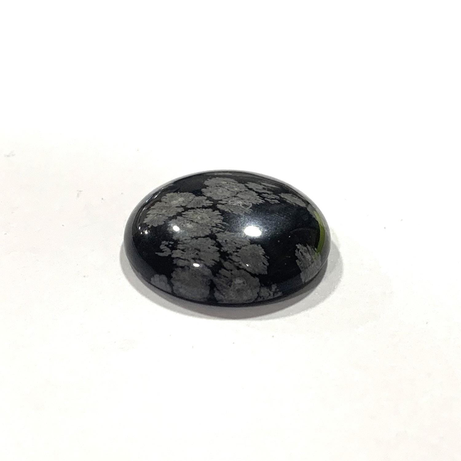 2 Pcs Obsidian Round Nevada Cabochon (2 Pcs) 25mm.