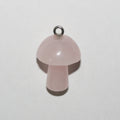 Colgante de hongo liso de cuarzo rosa 20x16mm.
