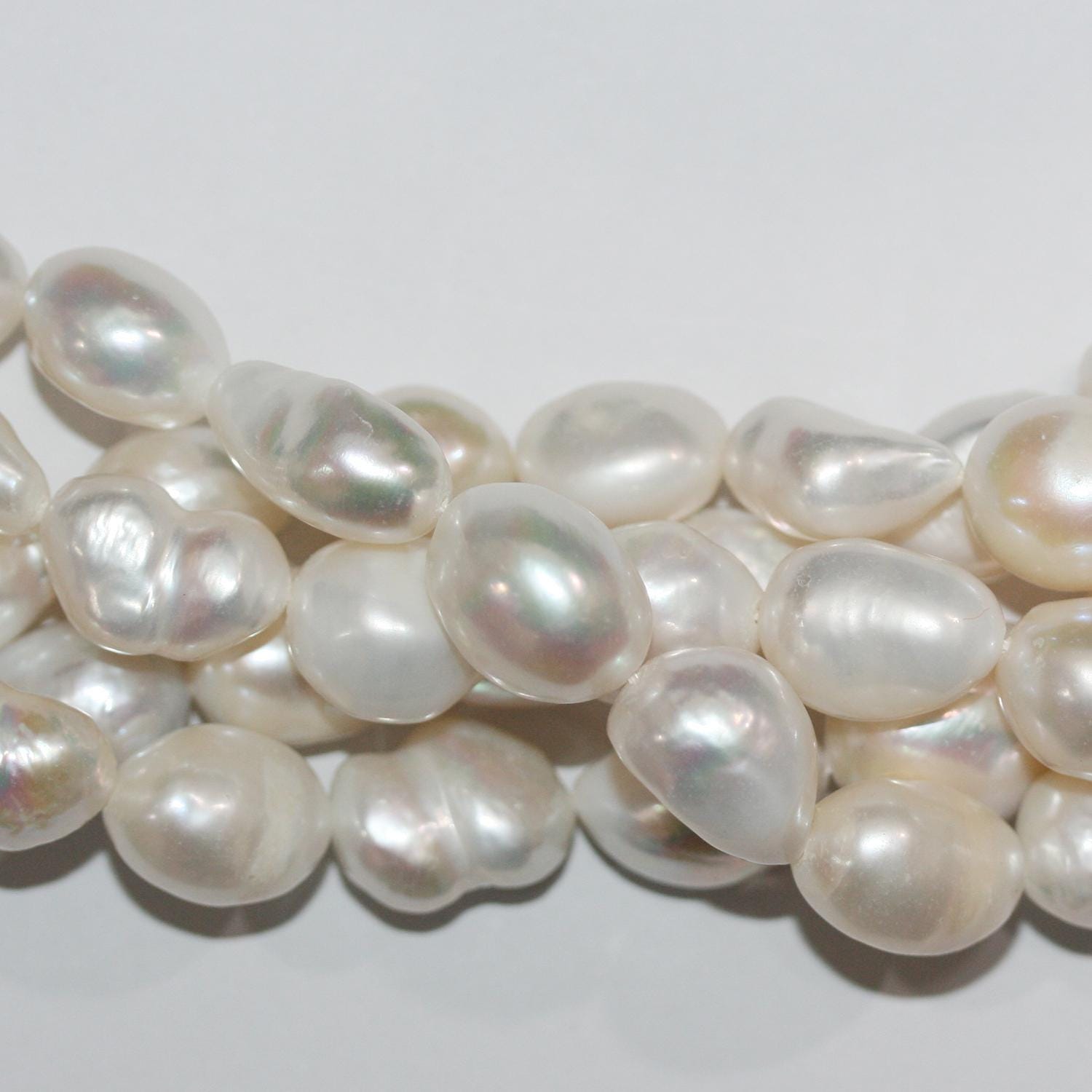 Perles baroques d'eau douce St 16" (environ 15-20 x 10 mm) - Collier de 40 cm - Perles naturelles à prix de gros