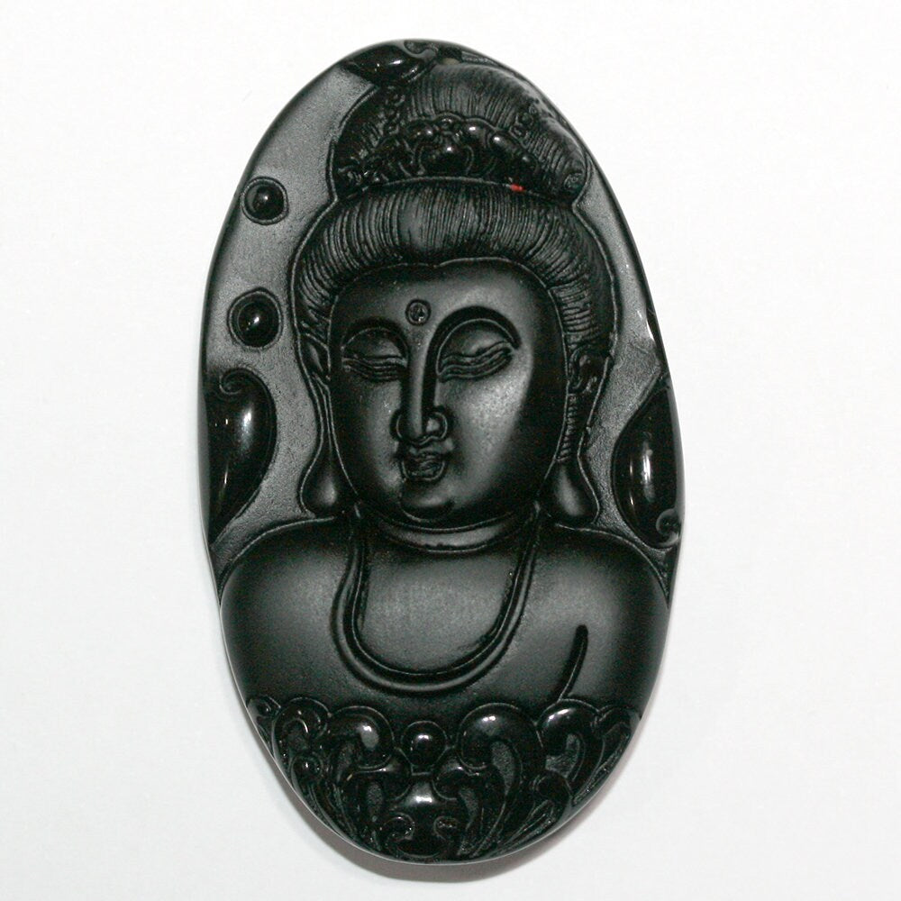 Pendentif en obsidienne 63x37mm