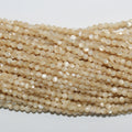 14" St Brown MOP Faceted Round Beads 3mm.-Strand 38cm.
