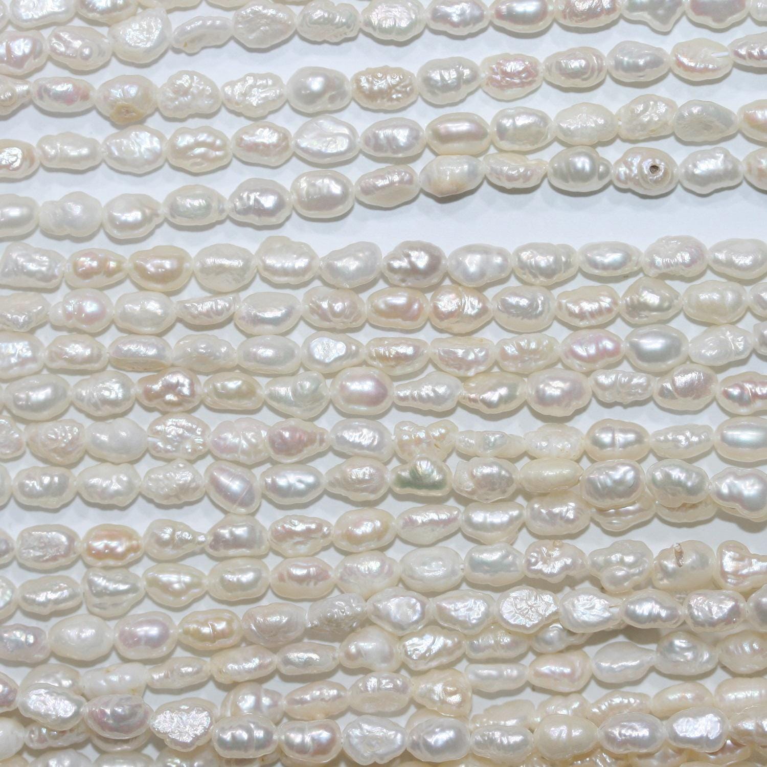 13" St Freshwater Baroque Pearl 4-5mm.-Strand 36cm  -Natural Pearls wholesale Prices