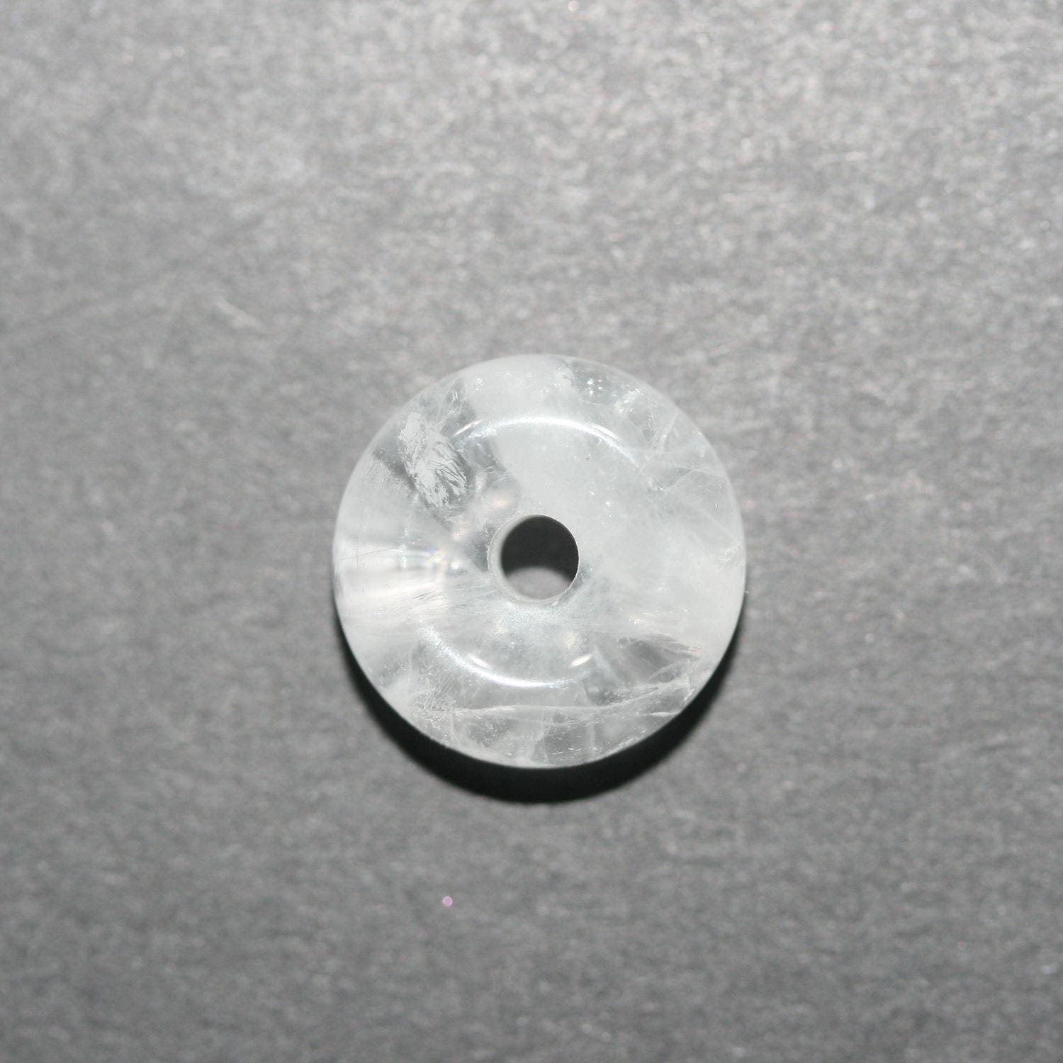 Pendentif en cristal de roche, forme de donut lisse, 16 x 7 mm - Réf. 14810