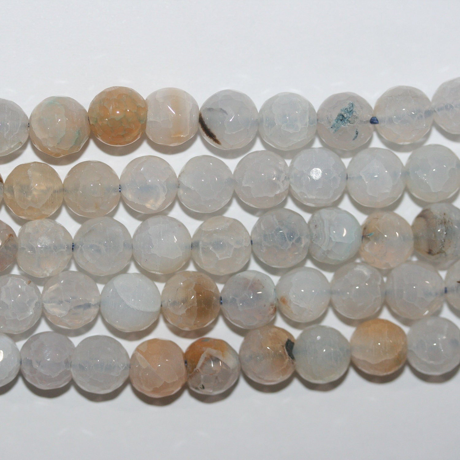 16" St Multicolor Ágata Facetada Redonda Cuentas 8mm.-Hilo 40cm.