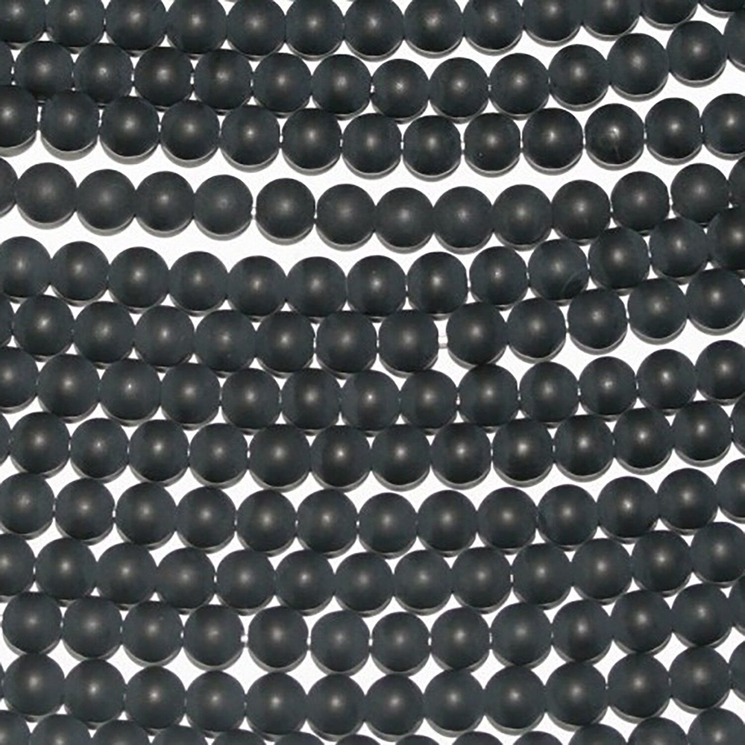 Perles rondes en onyx de 15 pouces, finition lisse mate, 4 mm, rang de 39 cm