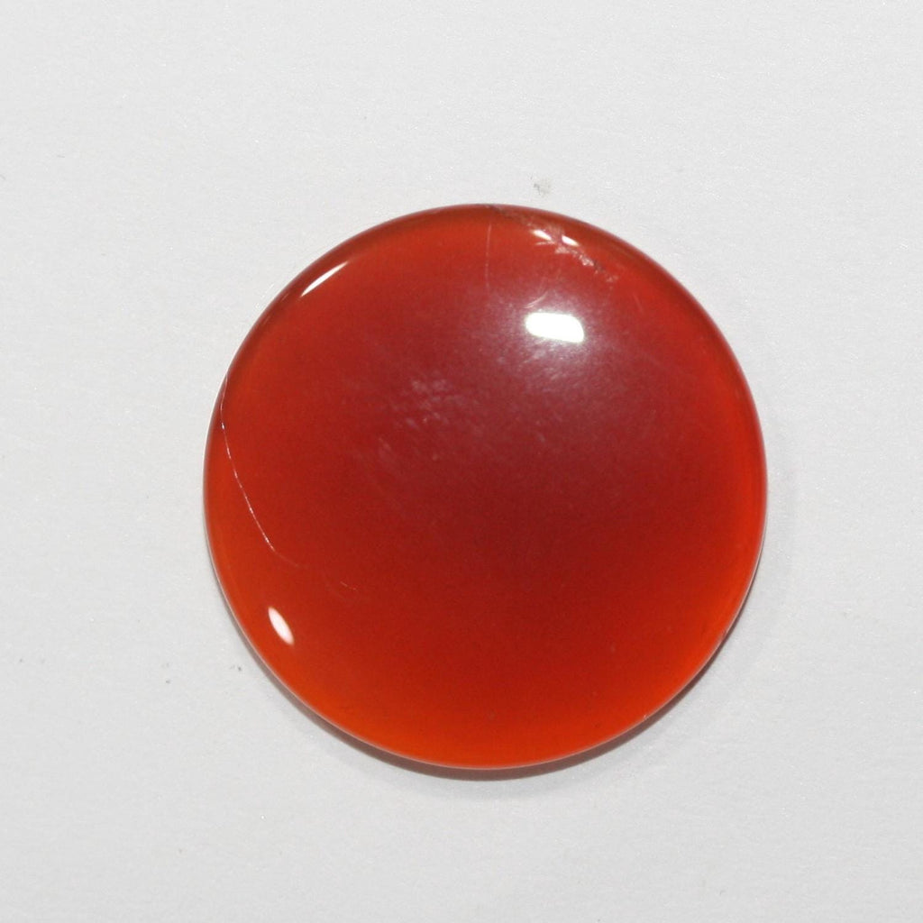 Lote de 4 cabujones redondos lisos de cornalina de 20 mm. (4 piezas)