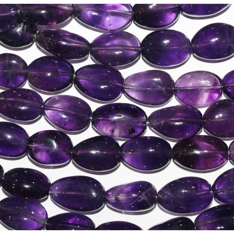 Cuentas de pepitas lisas de amatista de 43 cm (17"), 14 x 10 mm (aprox. - Hilo de 45 cm)