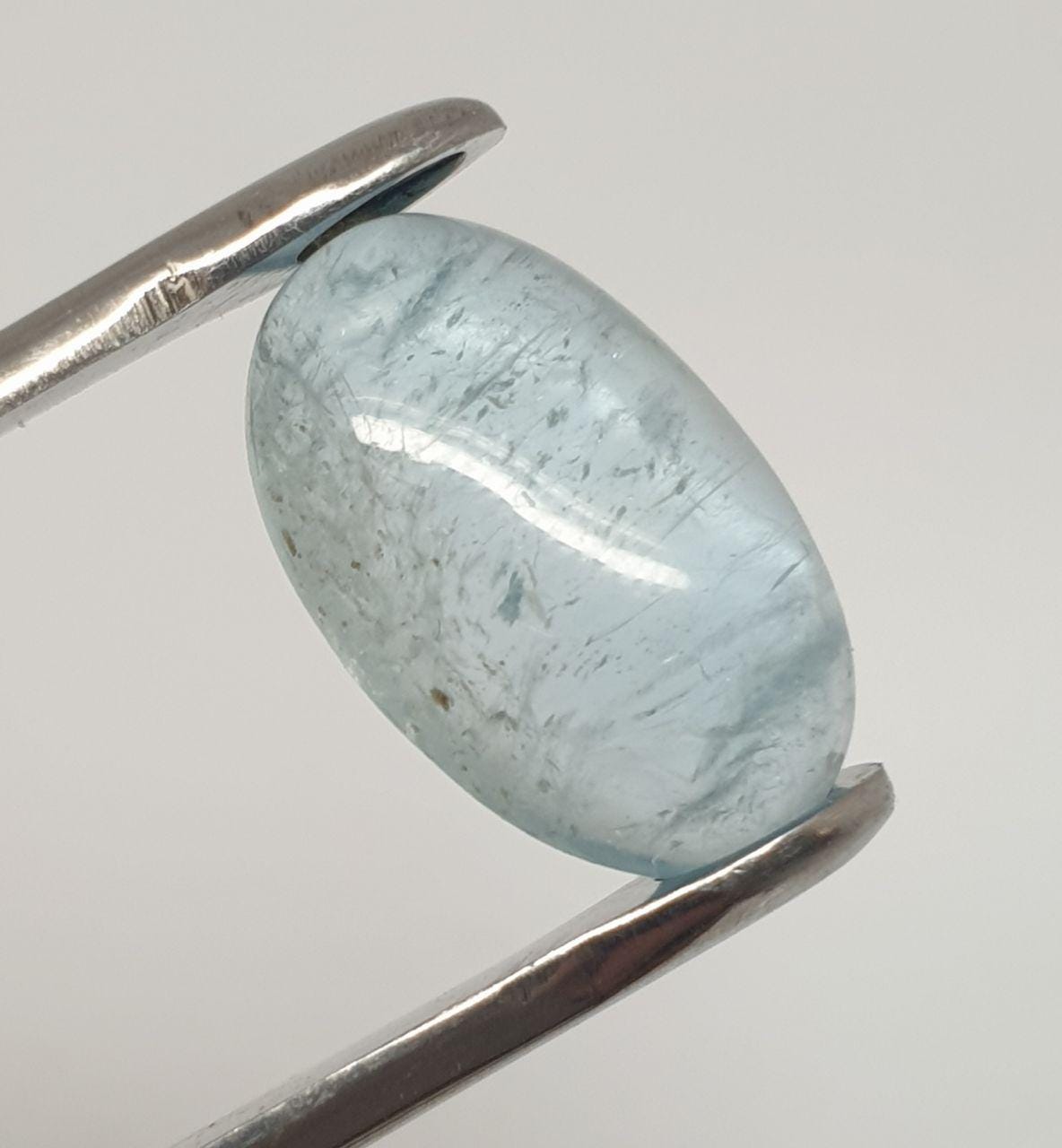 Long Blue Aquamarine Cabochon 18.2x11.5mm 9.8ct- Natural Untreated Gem- Wholesale DIY supplies