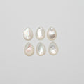 Lote de 6 cabujones de nácar MOP en forma de gota, 14 x 10 mm. (6 uds.)