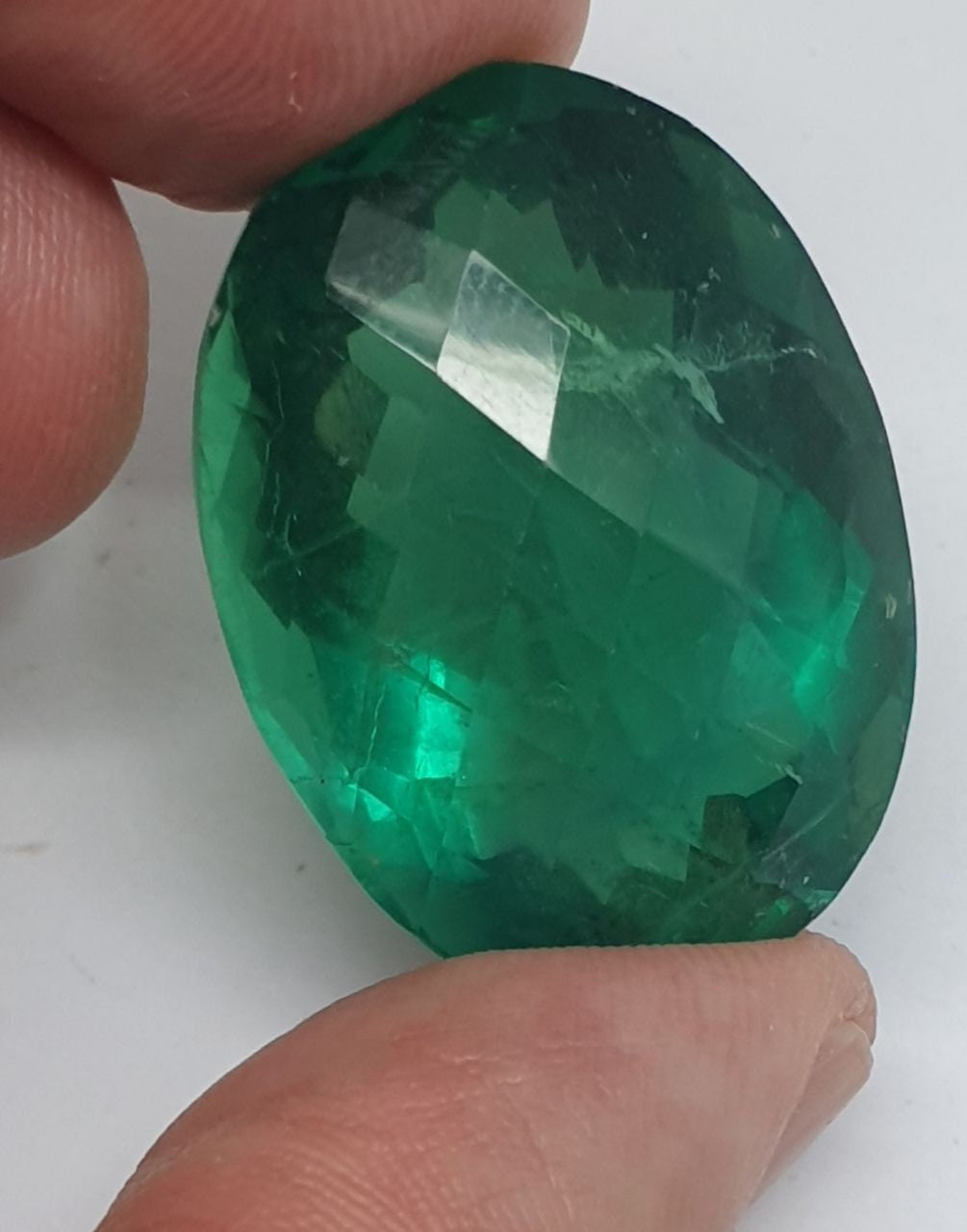 Top Color Natural Big  Green Fluorite Oval 30.2x22.3x18 mm 87ct- Natural Untreated Gems- Natural Crystal- One Of A kind