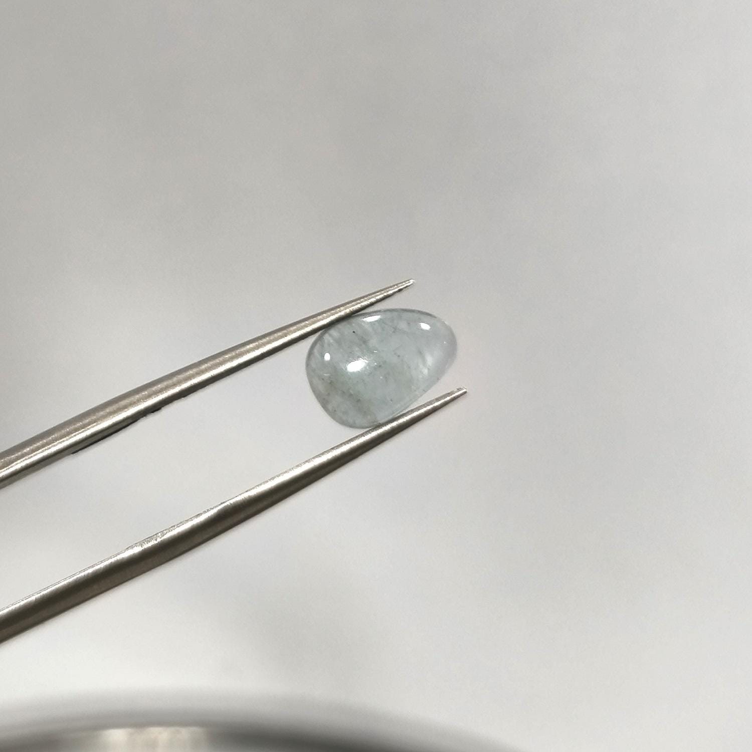 Lote de 6 cabujones de aguamarina de diferentes tamaños y formas (6 unidades) de aguamarina natural.