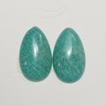 Lote de 2 cabujones de amazonita lisos de 30 x 18 mm. (2 uds.)