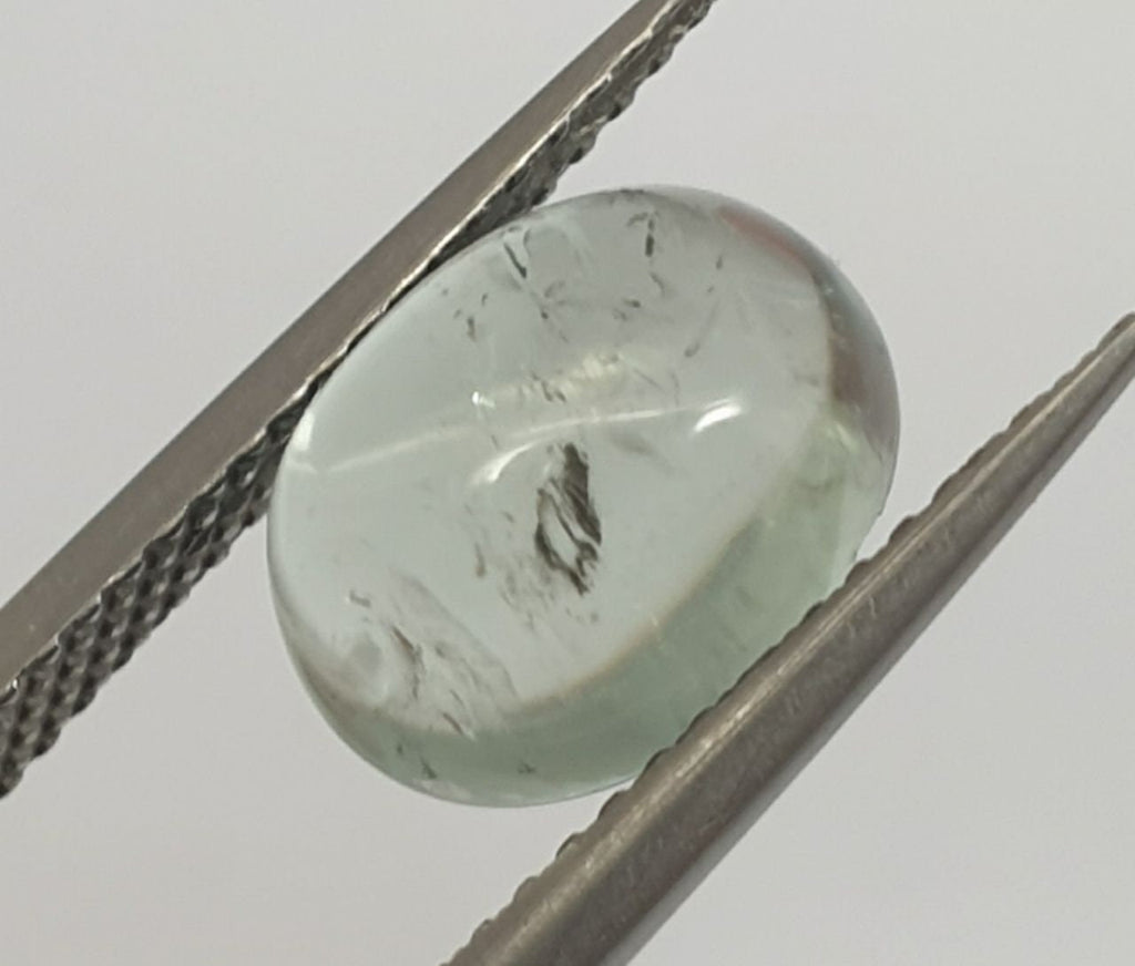 Light Blue Tourmaline Oval  Cabochon9.8x7.8mm.(3ct.).Tourmaline- Natural Tourmaline