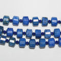 Perles rondelles à facettes en lapis-lazuli de 15 pouces, 12 x 9 mm. - Fil de 39 cm.