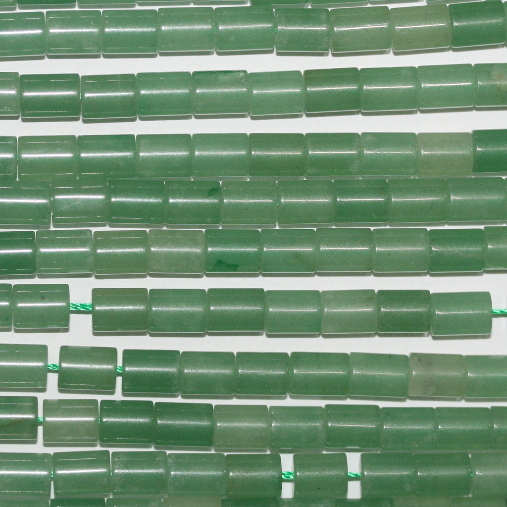 Perles tubulaires lisses en aventurine St 15" 8x6mm.-Rig 39cm.