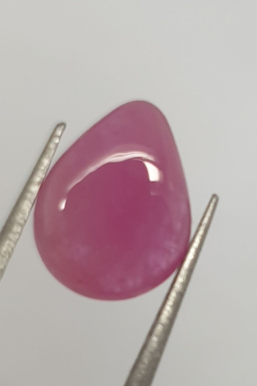 1 Matching Pair Natural Pink Sapphire Pear Cabochons 8.5x6.4mm  Genuine Gemstone