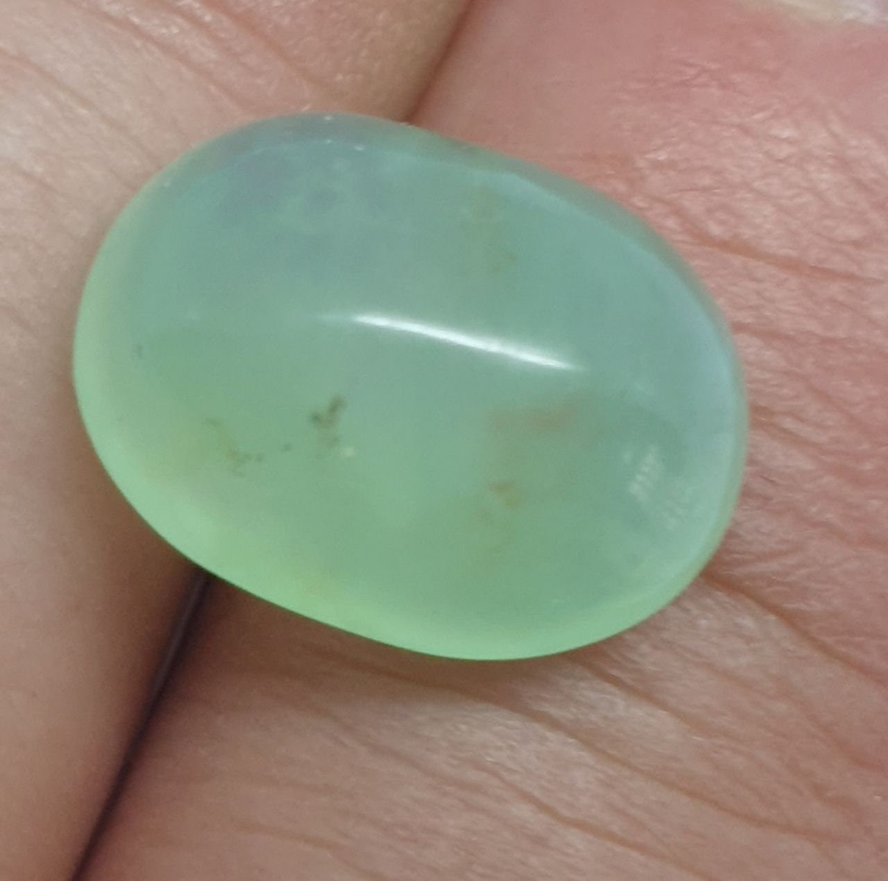 Blue Green Peruvian Opal Cabochon 13.5x10.2x6.7mm. (6.7ct.)-Natural Untreated Gem-Unique color- jewellery Supplies-Inclusion Stones Natural