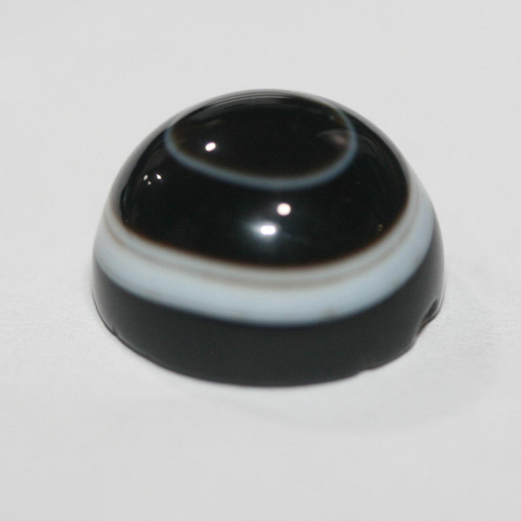 Lote de 4 cabujones de ágata de ojo negro redondos y lisos (4 piezas) 12 mm.