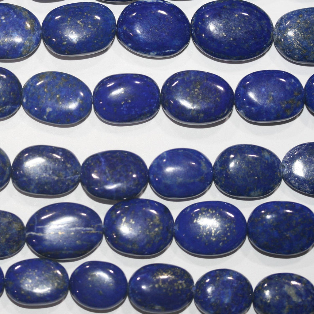 13" St Lapis Lazuli Smooth Oval Beads 16x12mm.-Strand 34cm.