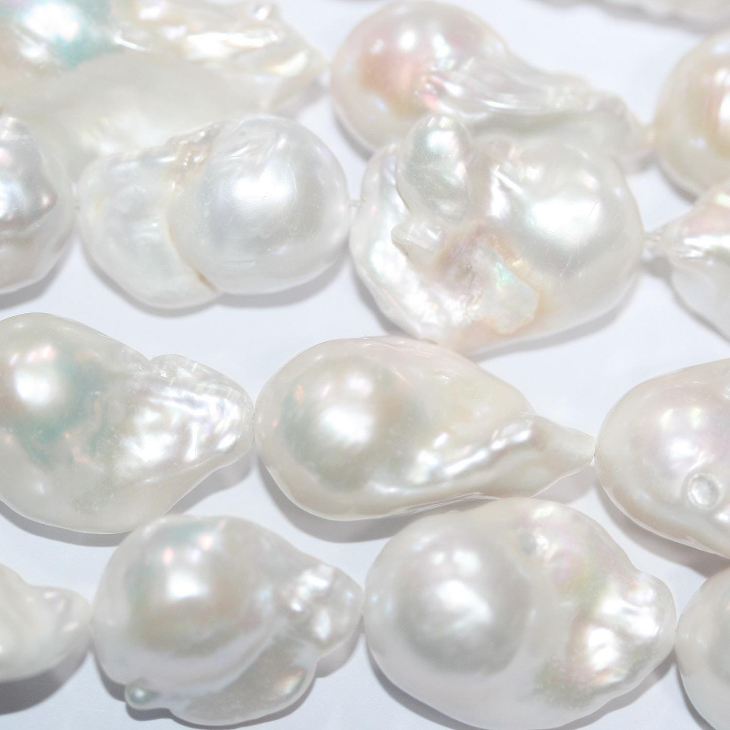 Perlas Barrocas de 16" (22 x 17 mm) - Hilo de 40 cm - Precios al por mayor de perlas naturales