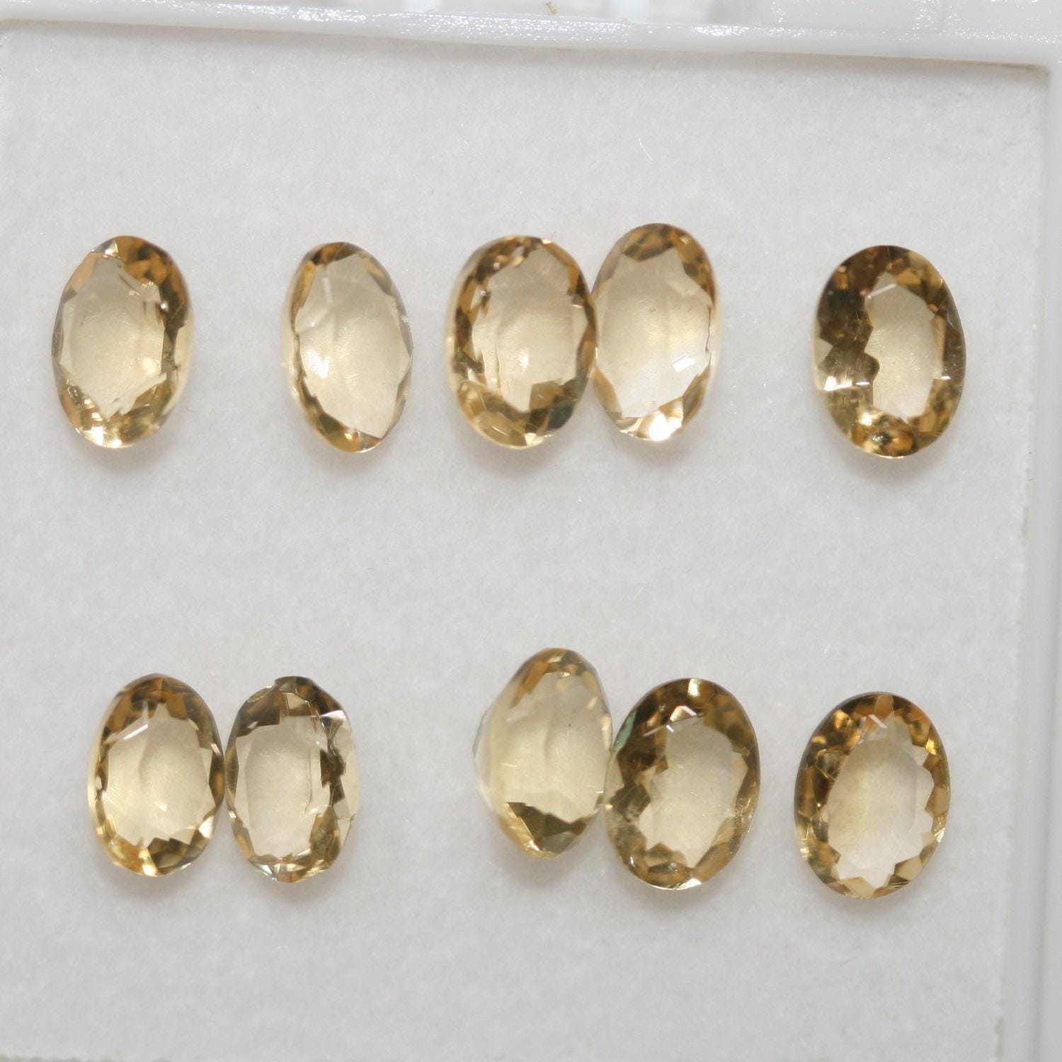 10 Pcs Lot Citrine Faceted Oval 5x7mm. (10 Pcs).- Item. 656LO