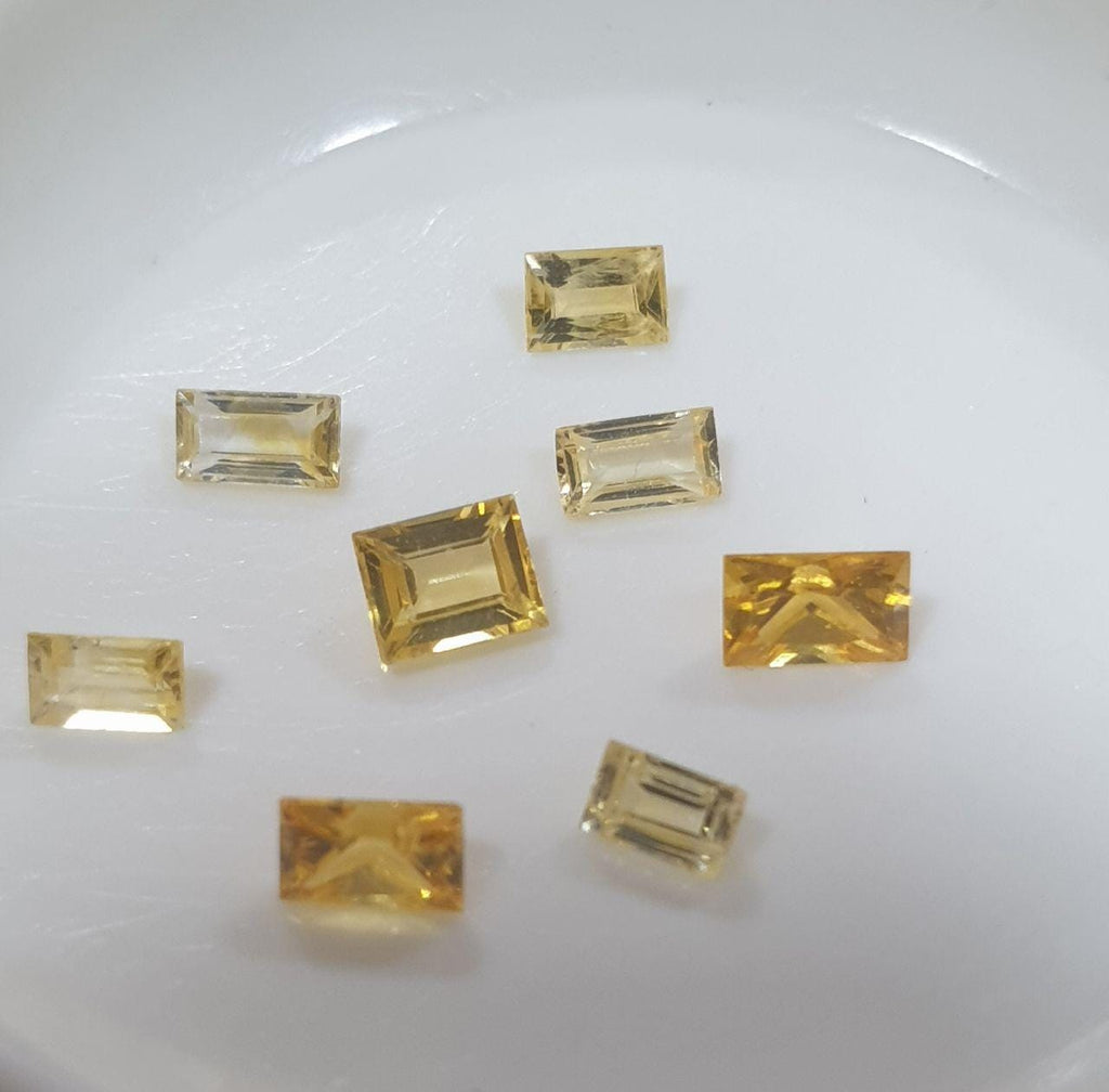 Lote de 8 zafiros amarillos facetados de 3-4 mm. - Paquetes de piedras preciosas - Piedras sueltas al por mayor - Gemas naturales