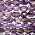13" St Amethyst Smooth Oval Beads 8x7mm -Strand 34cm