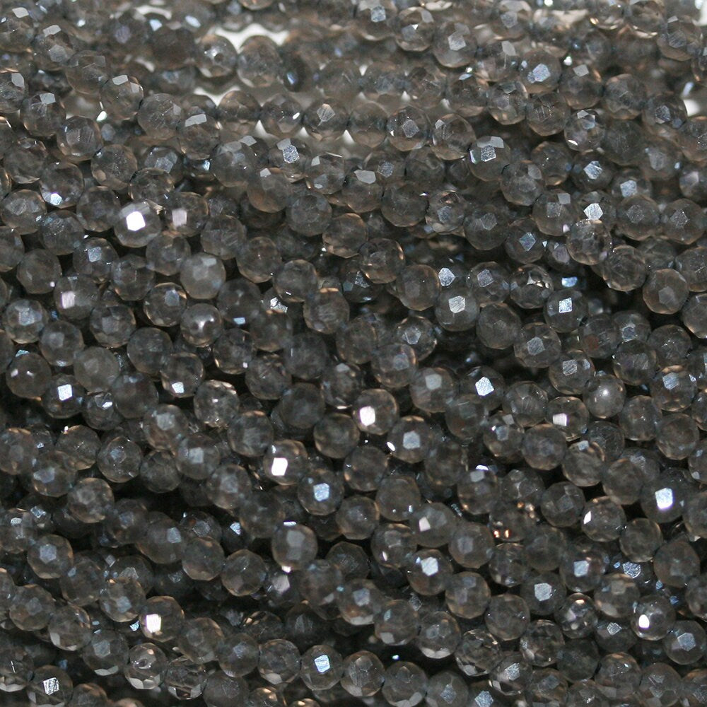 13" St Labradorite Faceted Round Beads 2mm.-Strand 33cm.