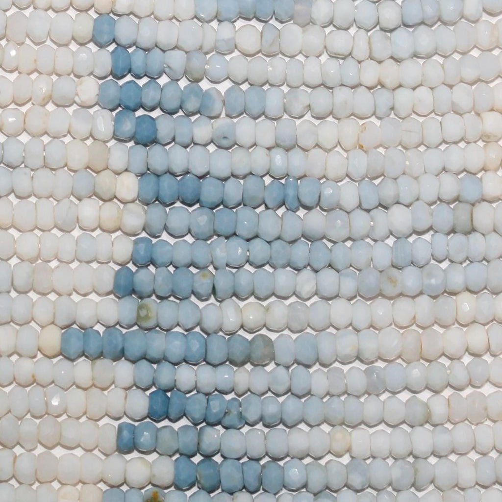13" St Blue Opal Faceted Rondelle Beads 4x3mm-.Approx.-Strand 33cm