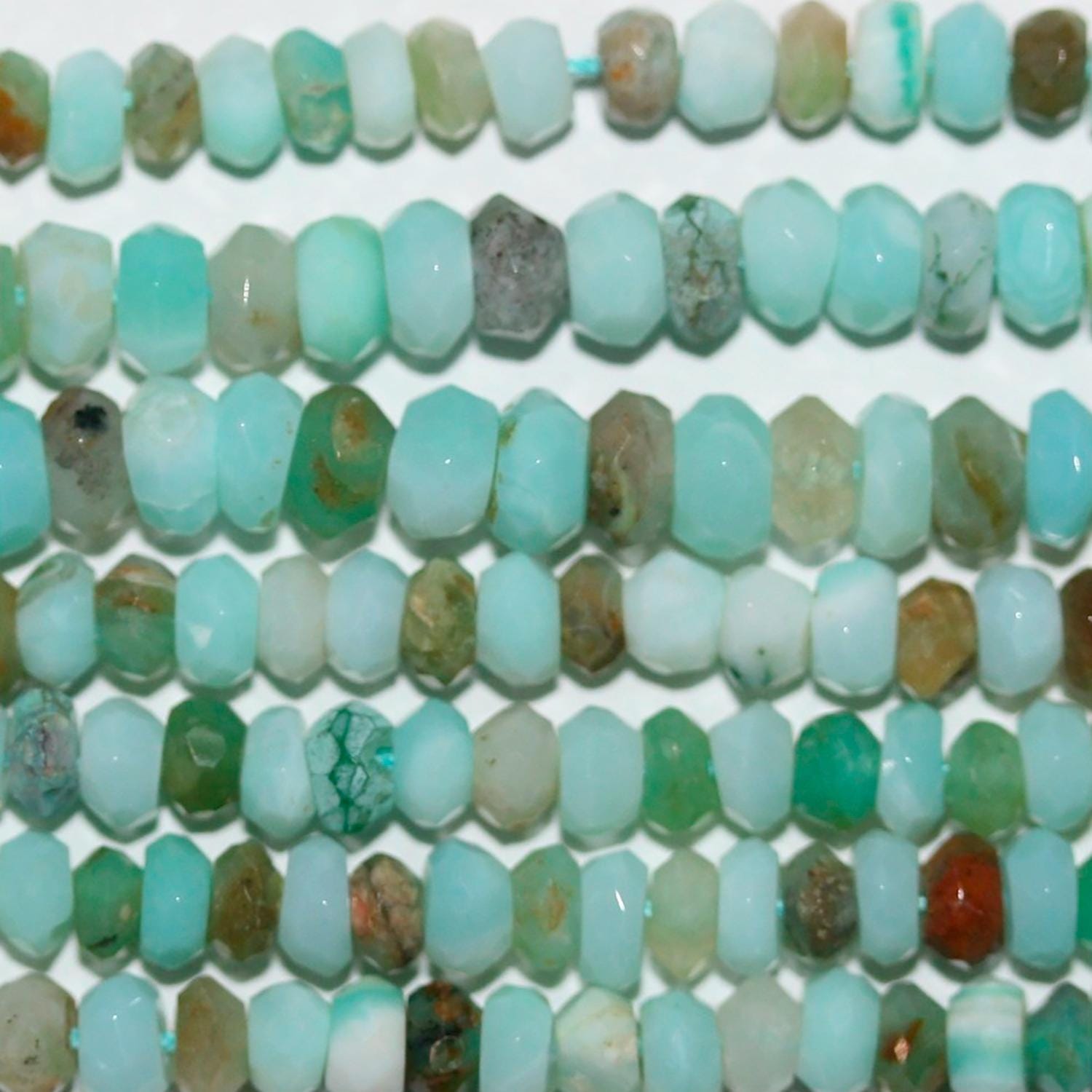 13" St Peruvian Opal Faceted Rondelle Beads 4x3mm-.Approx.-Strand 33cm