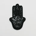 Pendentif Fatima en obsidienne, 53 x 33 mm.